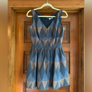 Geometric Patterned Sleeveless Dress